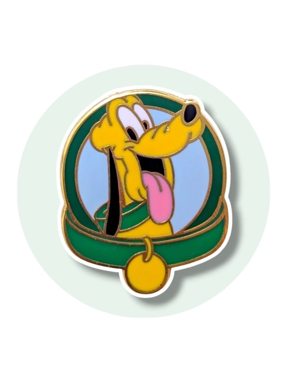 Pluto Disney Pin: Green Dog Collar